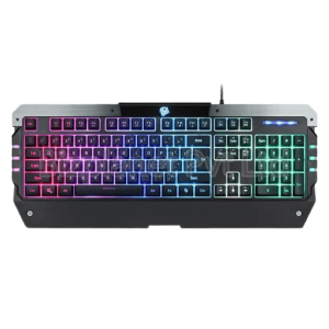 Enter Apache USB Gaming Keyboard – 25 Anti-Ghosting Keys, Rainbow LED Backlighting, 12 Multimedia Keys, Splash-Resistant Design