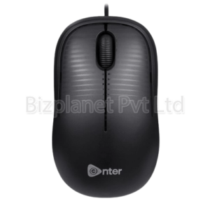 Enter Click USB Optical Mouse “Click Black” – 800 DPI, 3-Button, Ergonomic