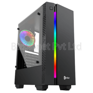 Enter Prince Gaming Cabinet with SMPS – RGB LED Strip, 3x12cm RGB Fans, Transparent Acrylic Side Panel, ATX/Micro-ATX Support