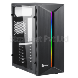 Enter Razor Mid-Tower Gaming Cabinet with SMPS – RGB Lighting, ATX/Micro-ATX Support, 3.6kg, Model E-C-320410-B