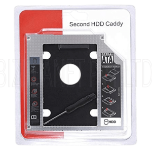 9.5 mm Laptop HDD/SSD Caddy – 2.5″ SATA Optical Bay Adapter (Slim 9.5 mm), Plug & Play