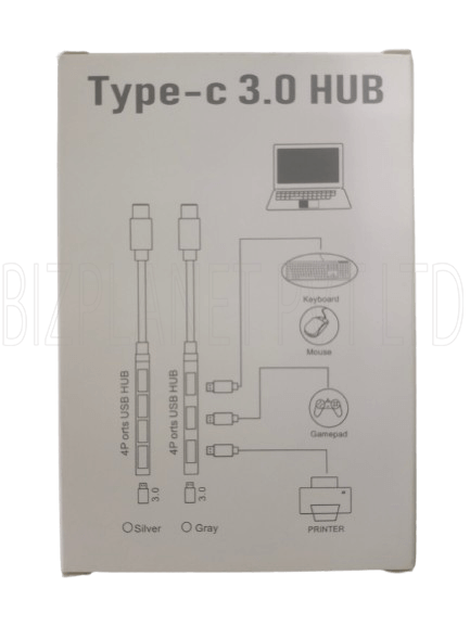 Type C 4 in 1 USB hub Type C Multiport Adapter, Type c to 1 x USB 3.0 to 3 x USB 2.0 with 5000 MBPS Fast Data Transfer Speed for pc, Laptop, MacBook (Silver) - Image 2