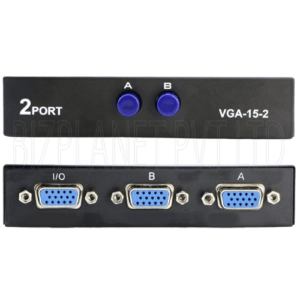 2 Port VGA Switch – 2 in 1 Out, Bidirectional Video Sharing for PC / Monitor / Projector