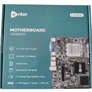 Enter G41 DDR3 Motherboard – LGA-775, Intel G41 + ICH7, 4×SATA, DDR3 Memory