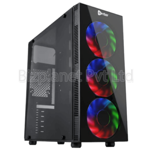 Enter Game Station Gaming Cabinet with SMPS – RGB LED Fans, Transparent Acrylic Side Panel, Mid-Tower ATX/Micro-ATX Support