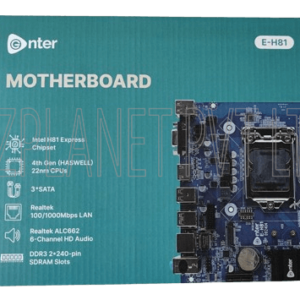 Enter E-H81 Motherboard – LGA1150, Intel H81 Chipset, DDR3 up to 16 GB, NVMe Ready