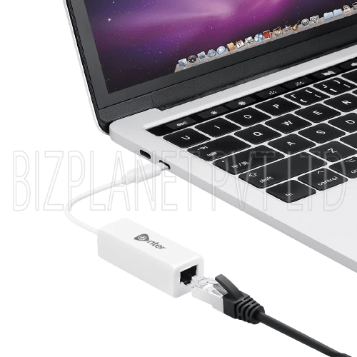 Enter E-UCL USB-C to Fast Ethernet Adapter – 10/100 Mbps, Plug-and-Play, White, USB 3.1 Interface - Image 2