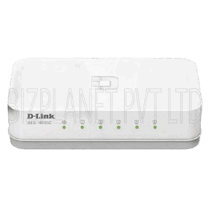 D-Link DES-1005C 5-Port 10/100 Mbps Unmanaged Desktop Switch (White) – Energy-Efficient, Auto-MDI/MDIX, Plug-and-Play