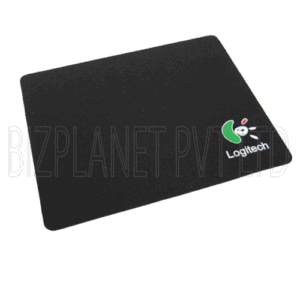 Black Mouse Pad with Logitech Logo – Textured Speed Surface, Stitched Edge, Non-Slip Rubber Base